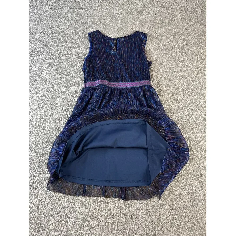 Wonder Nation Girls Dress Blue Metallic Sleeveless Size Medium‎